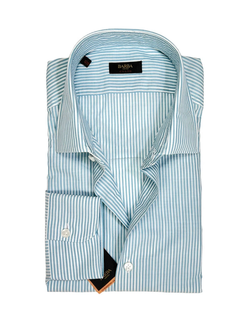 Ocean Blue Striped Spread Cotton Shirt