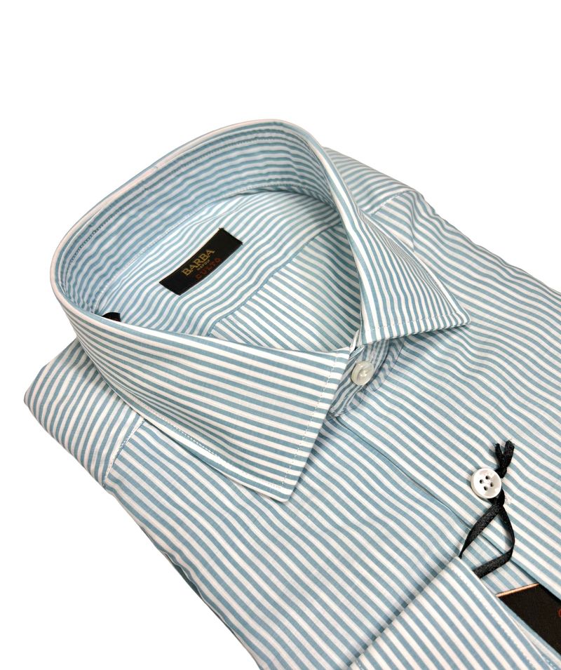 Ocean Blue Striped Spread Cotton Shirt