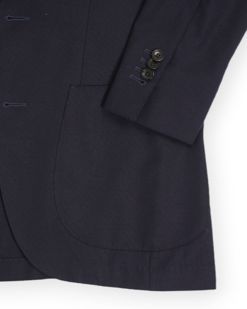 Navy Hopsack Wool Sports Jacket