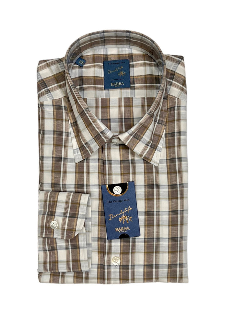 Beige/Nougat Checked Shirt