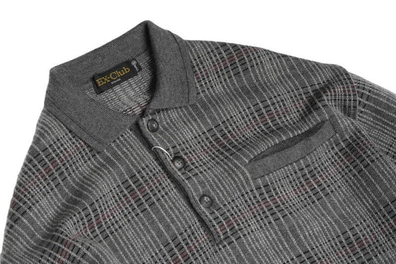 Grey Checked Wool Rugby S