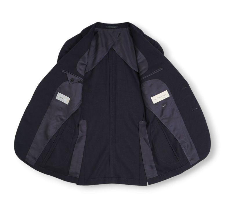 Navy Hopsack Wool Sports Jacket