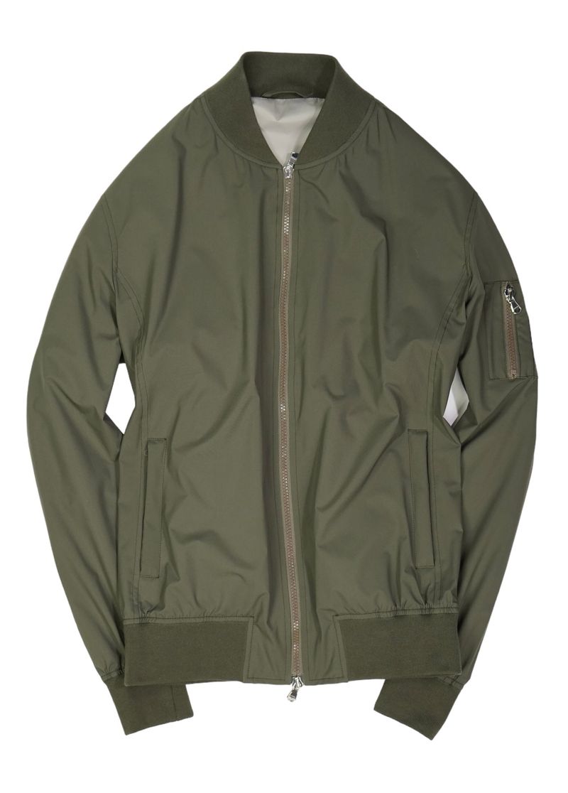 Olive Water-Repellent Packable Shell Jacket