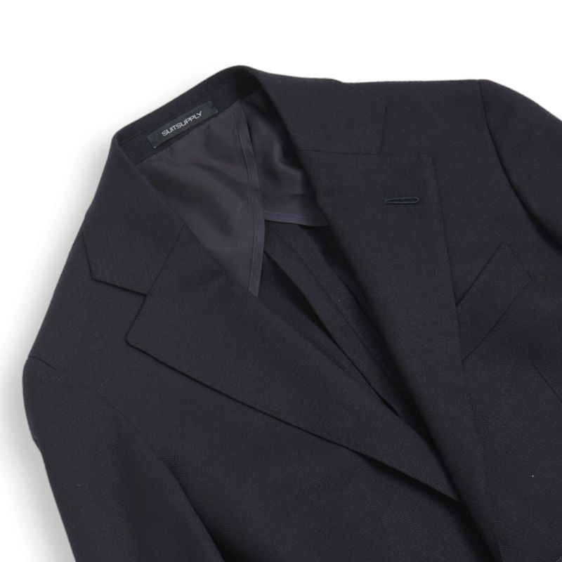 Navy Hopsack Wool Sports Jacket
