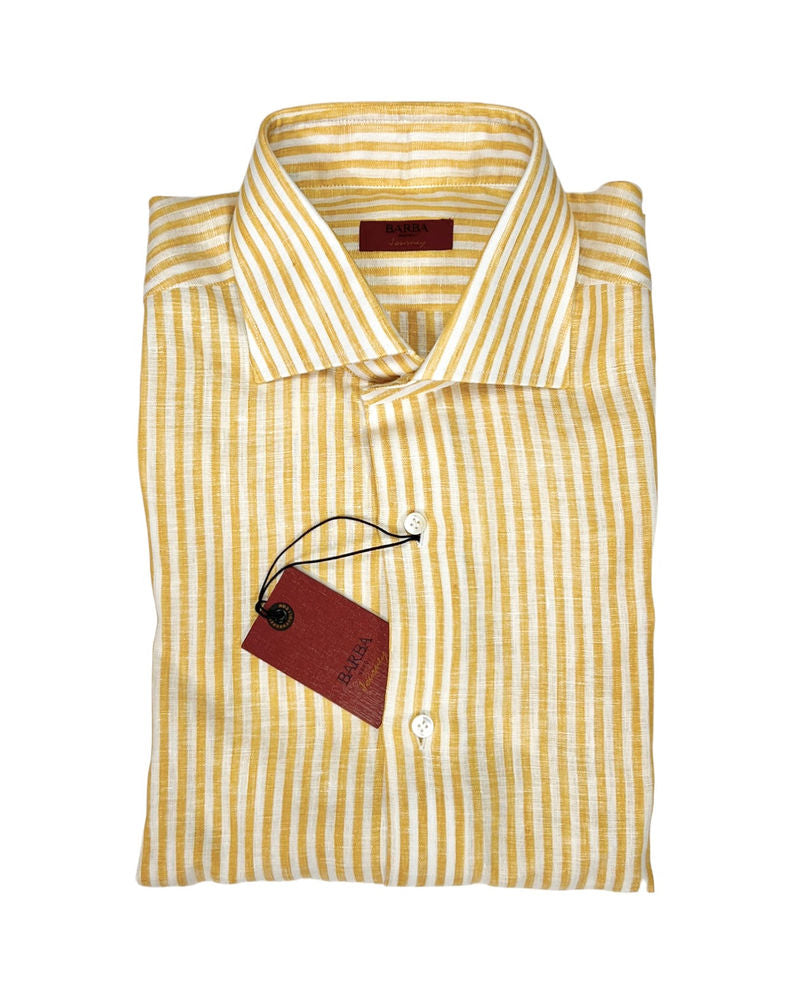 Yellow Striped Linen Shirt