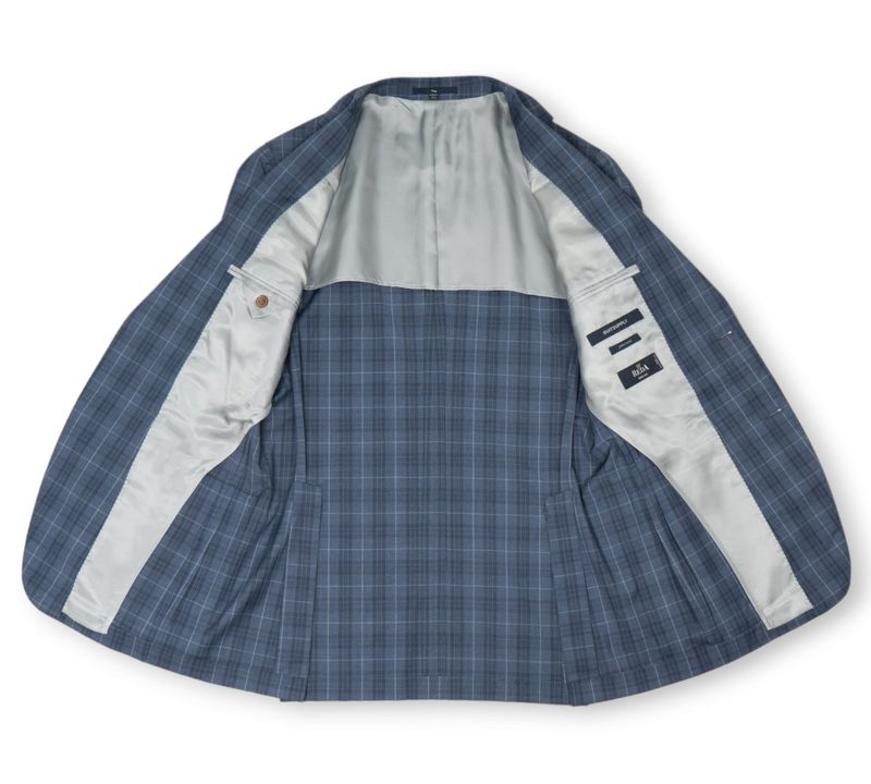 Blue Checked Super 130's Reda Wool Suit
