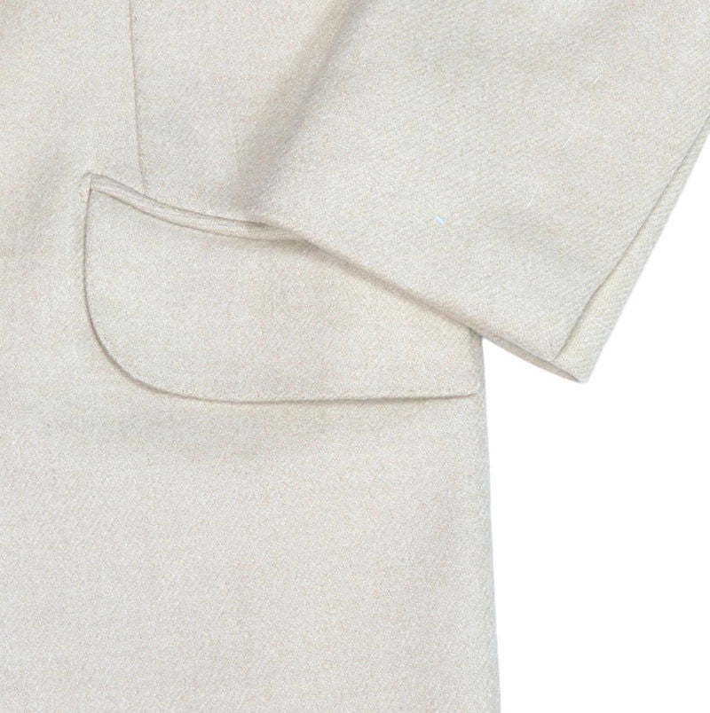 Cream Tailored Wool Overcoat