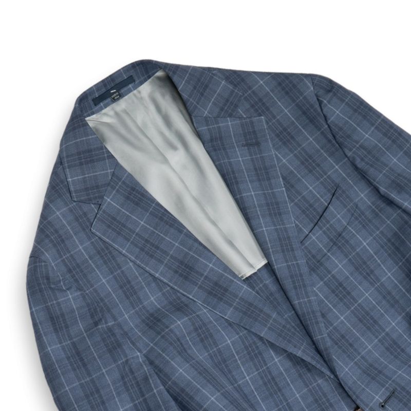 Blue Checked Super 130's Reda Wool Suit