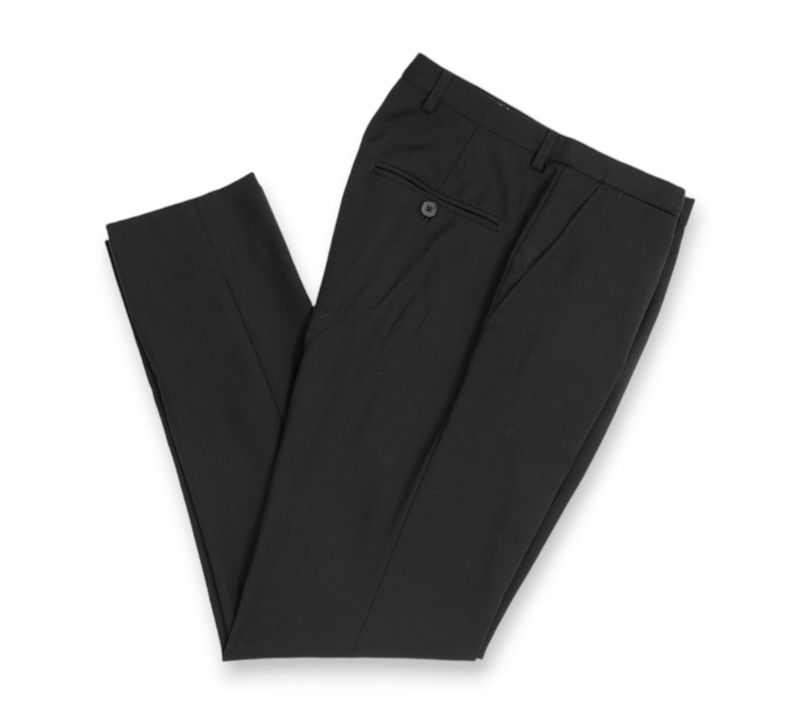 Black Plain Wool Suit