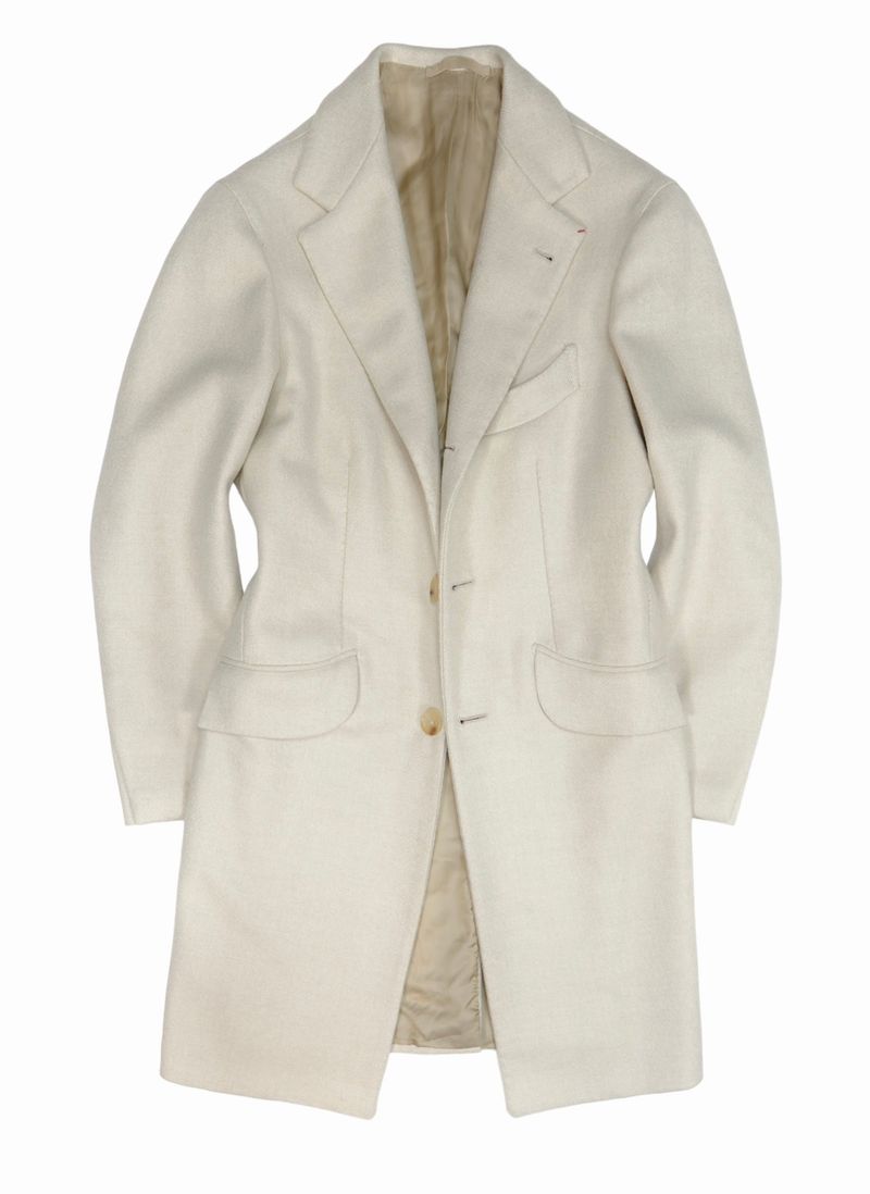 Cream Tailored Wool Overcoat