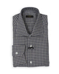 Navy/Grey/Beige Checked Flannel Shirt