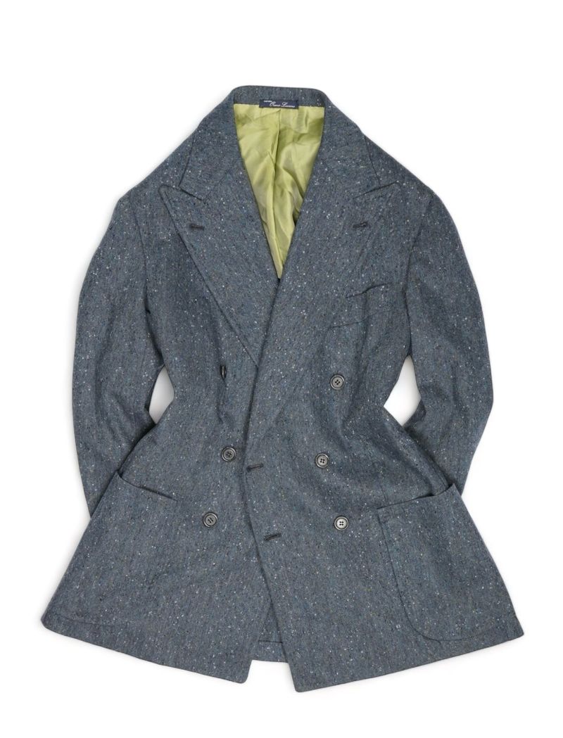 Teal Blue DB. Flecked Wool Sports Jacket