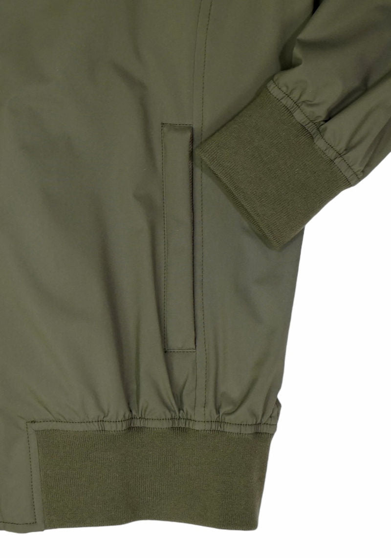 Olive Water-Repellent Packable Shell Jacket