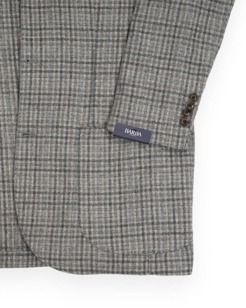 Beige/Grey Checked Flannel Sports Jacket