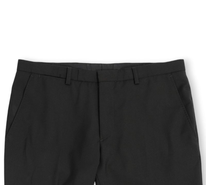 Black Plain Wool Suit
