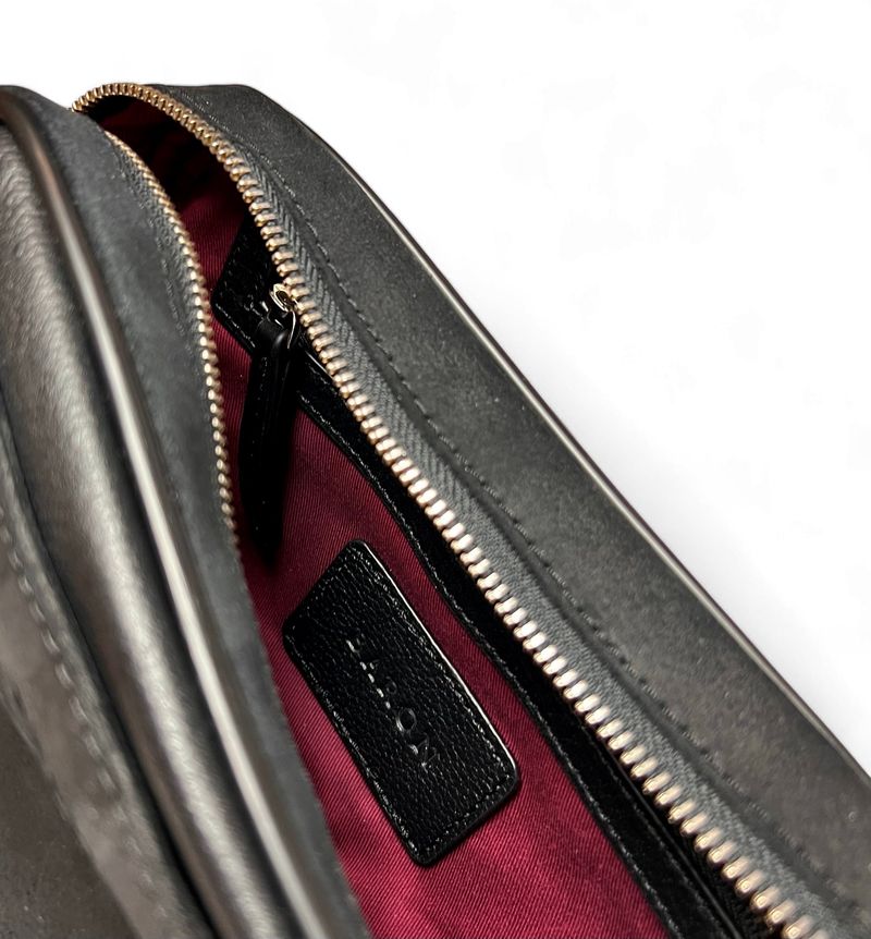 Black Waxed Suede Wash Bag
