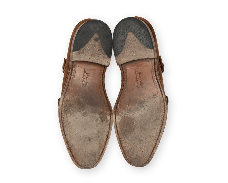 Tan Suede Double Monk Straps