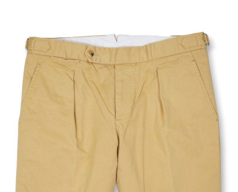Pale Yellow Mid-Rise, Twill Trouser