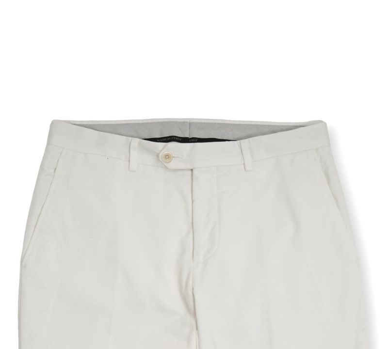 White Cotton Trousers, Unhemmed