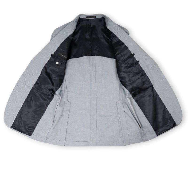 Blue Birdseye Cotton Sports Jacket