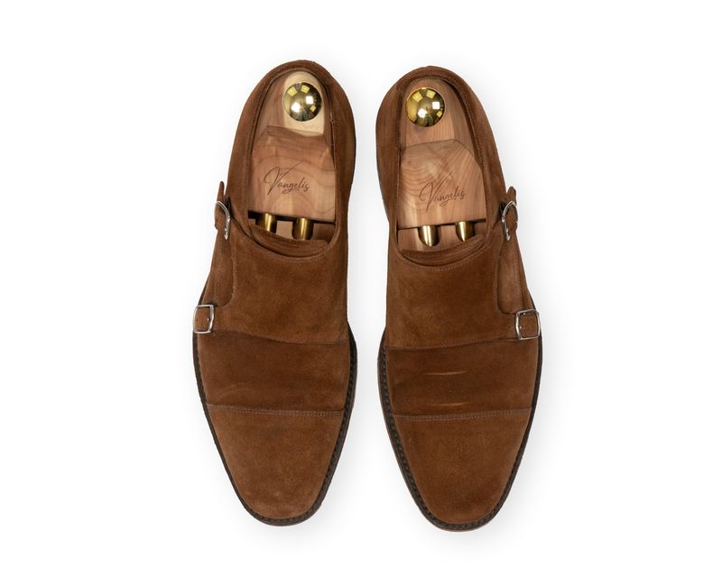 Tan Suede Double Monk Straps