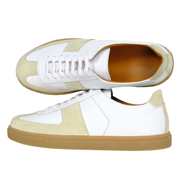 White/Beige Leather GAT Sneakers
