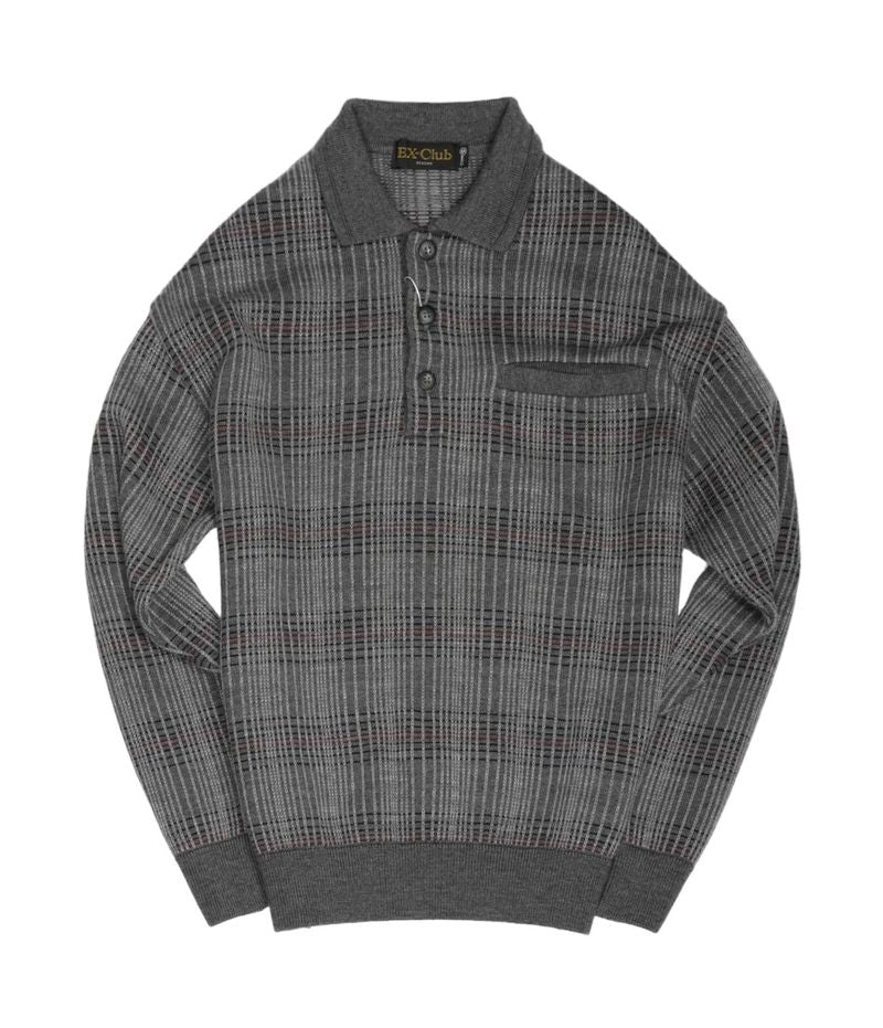 Grey Checked Wool Rugby S