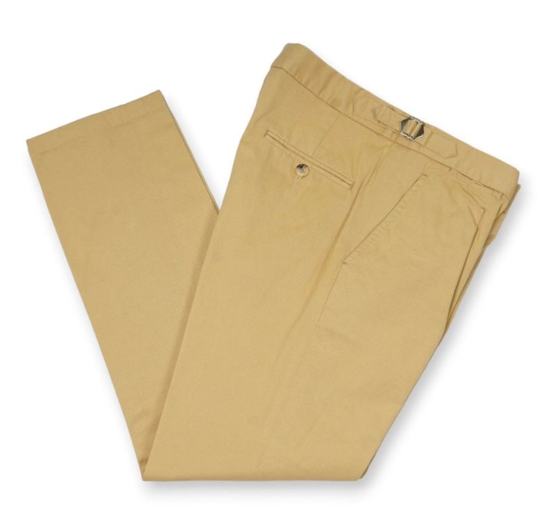 Pale Yellow Mid-Rise, Twill Trouser