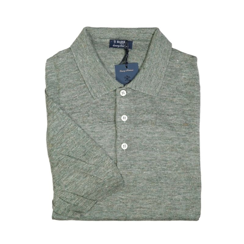 Pale Green Short Sleeve Linen Polo