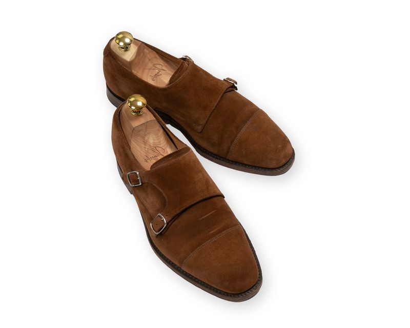Tan Suede Double Monk Straps