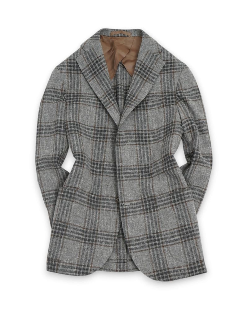 Light Grey Checked Flannel Sports Jacket