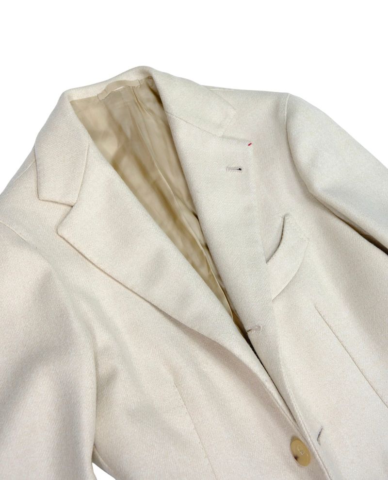 Cream Tailored Wool Overcoat