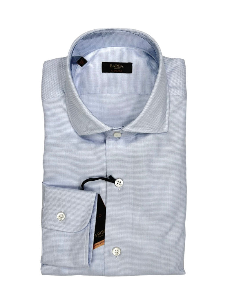 Light Blue Cotton Cutaway Collar Shirt