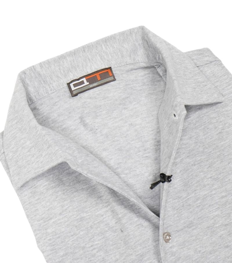 Grey Cotton One-Piece Collar Popover Shirt M