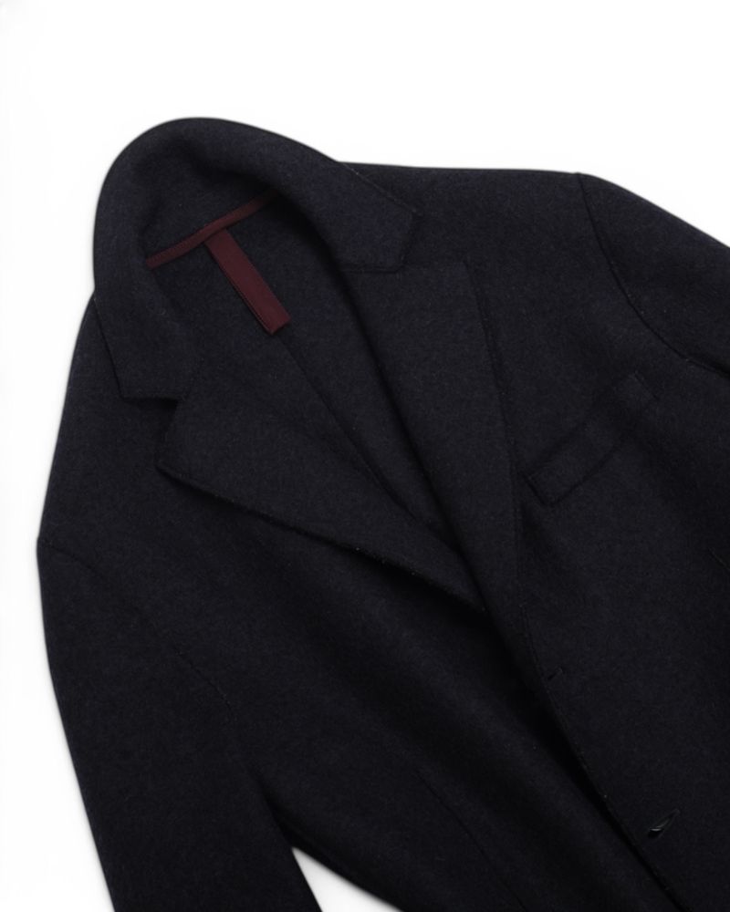 Navy Unlined Wool Coat