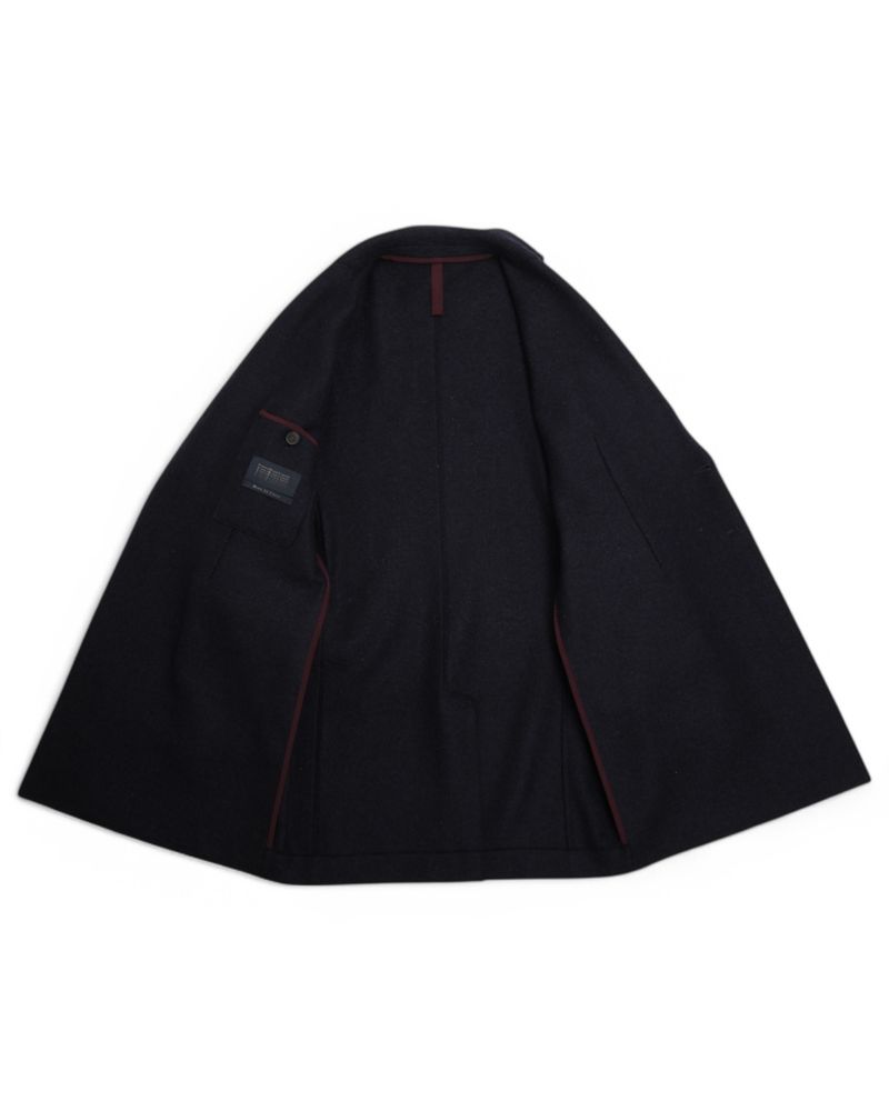 Navy Unlined Wool Coat