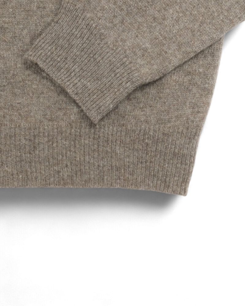 Grey Lambswool Deep V-Neck Sweater