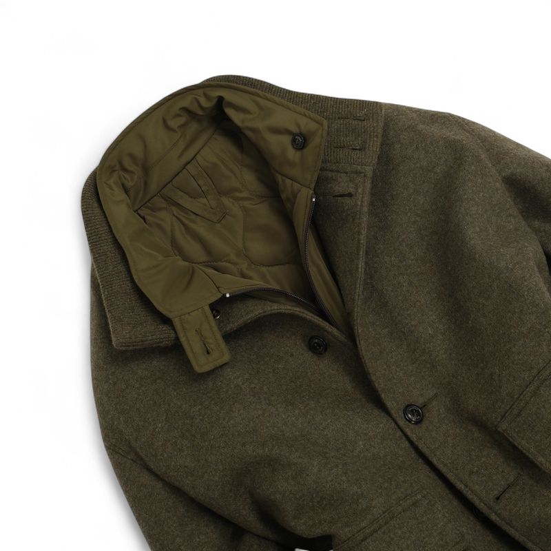 Olive Felted Jersey Wool Valstarino Jacket