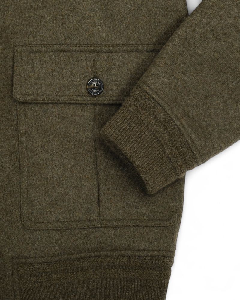 Olive Felted Jersey Wool Valstarino Jacket