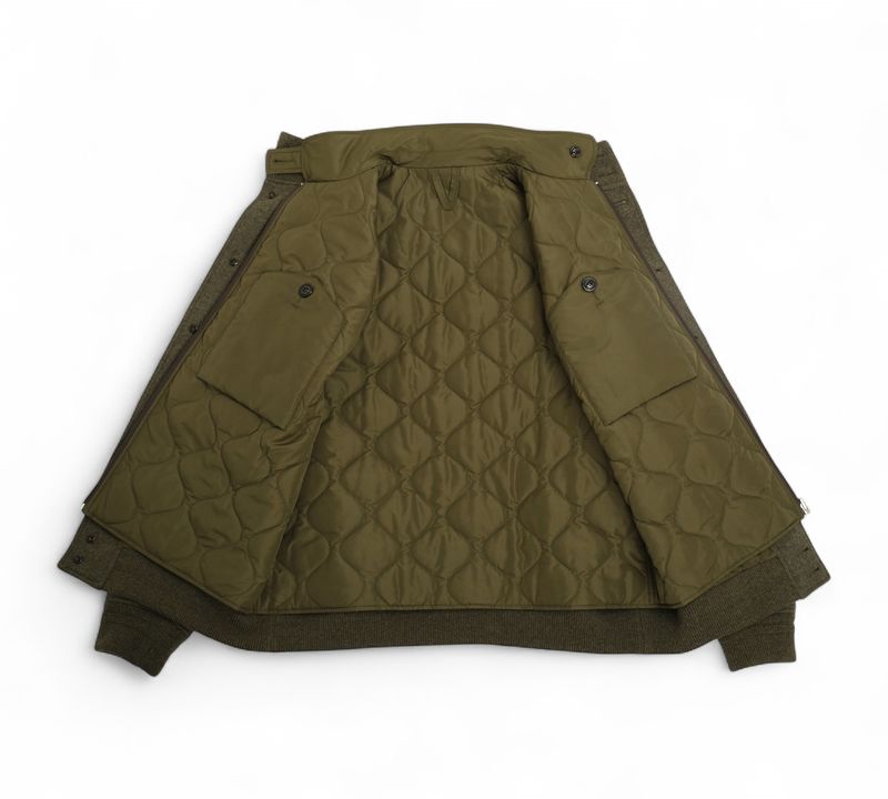 Olive Felted Jersey Wool Valstarino Jacket