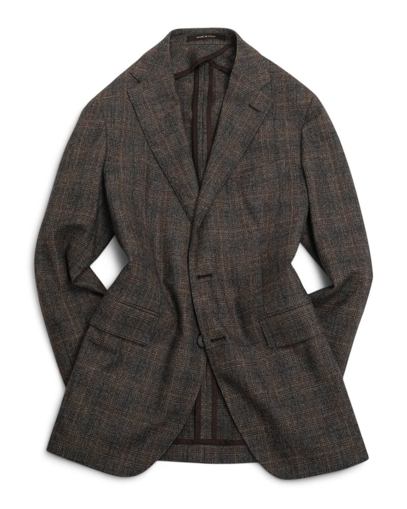 Grey Plaid Check Wool Sports Jacket