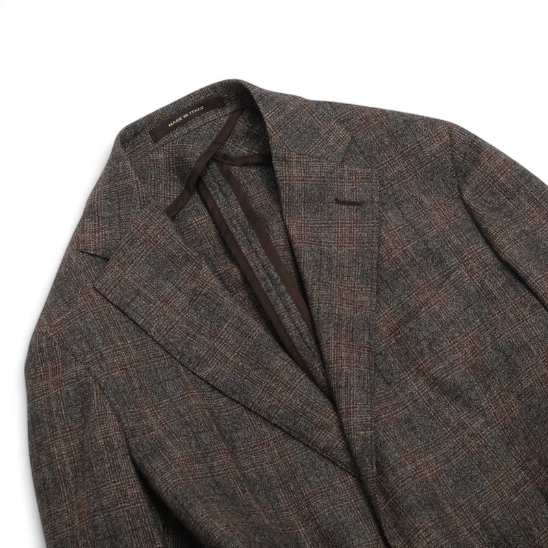 Grey Plaid Check Wool Sports Jacket