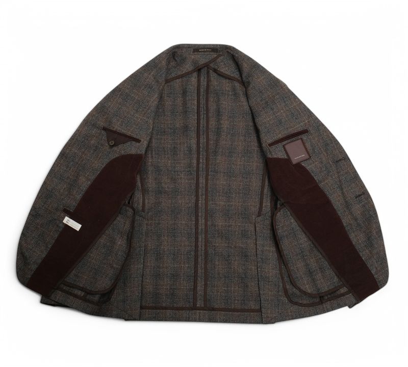 Grey Plaid Check Wool Sports Jacket