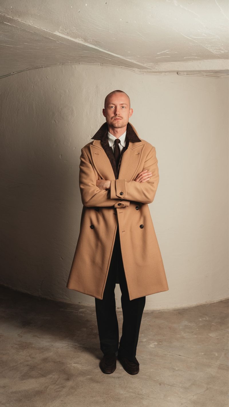 Camel DB. Wool Overcoat