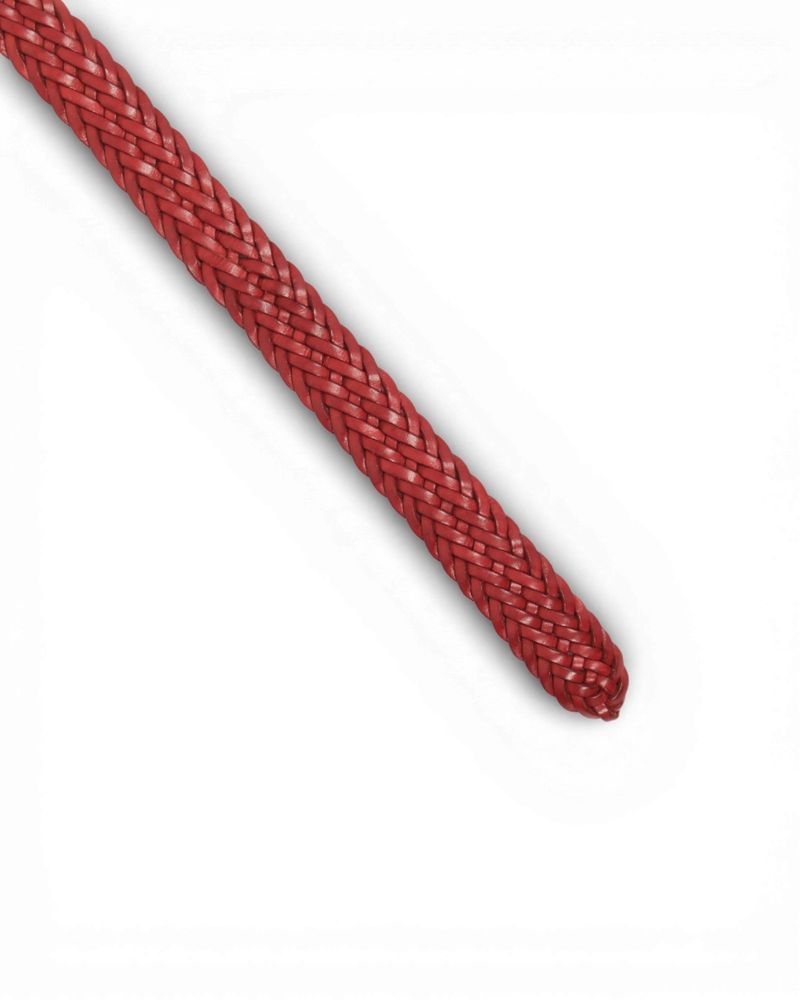 Dark Red Leather Braided Belt