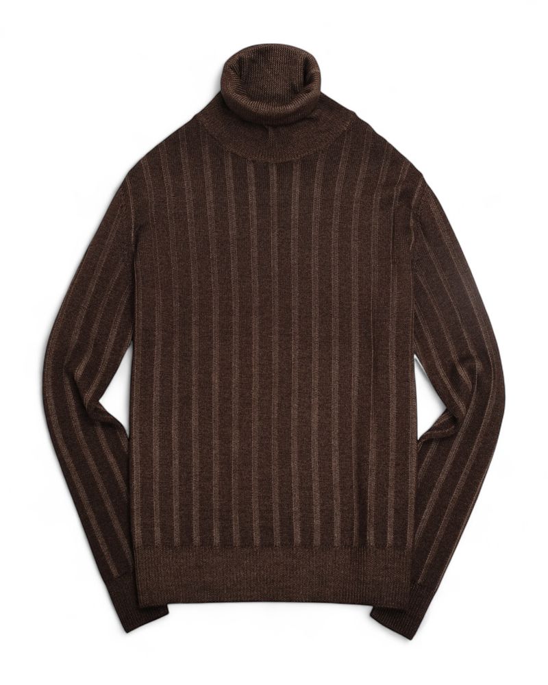 Washed Cocoa Virgin Merino Rollneck
