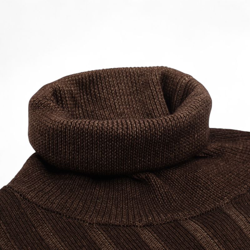 Washed Cocoa Virgin Merino Rollneck