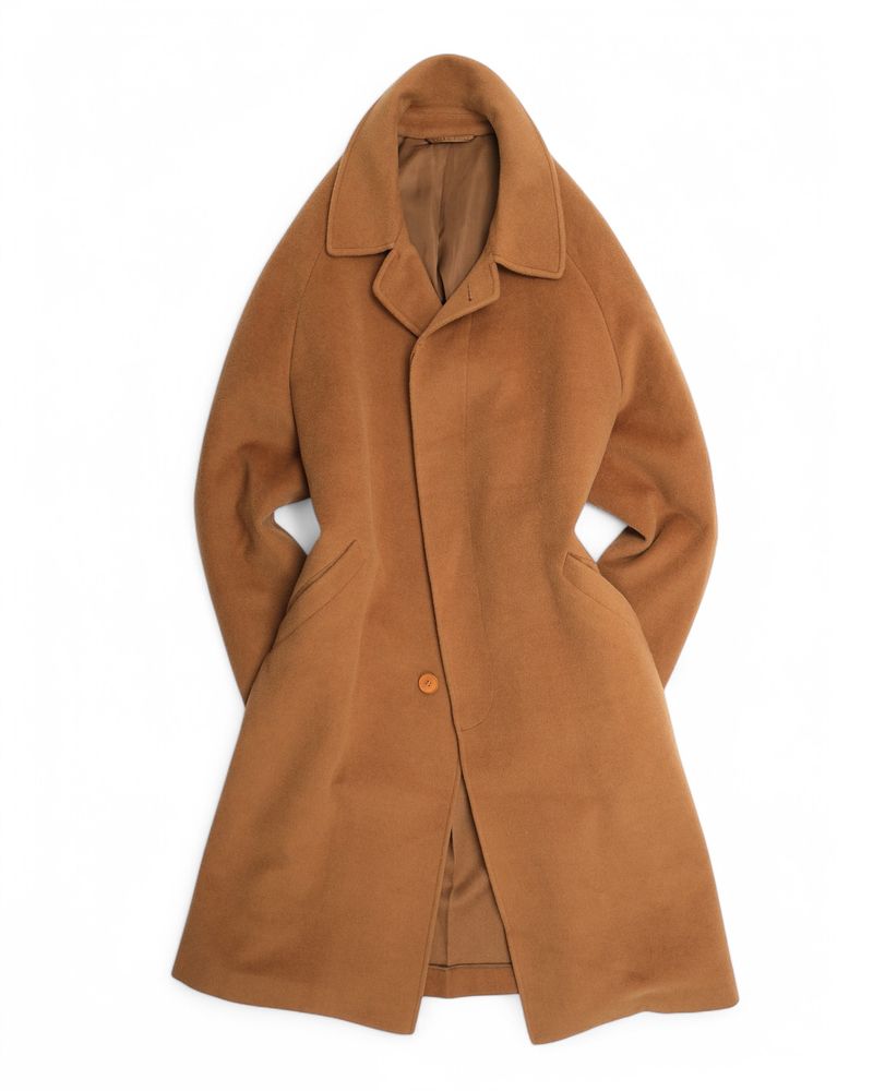 Camel Raglan Wool Coat