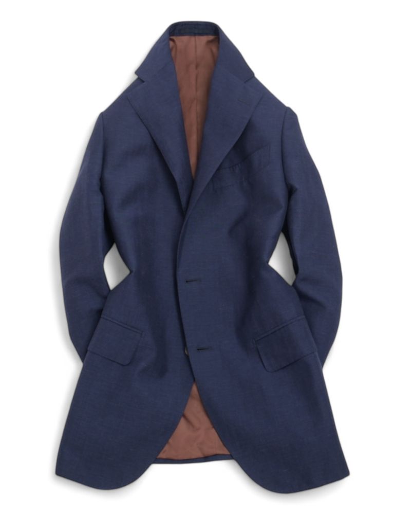 Midnight Blue Wool & Linen Sports Jacket