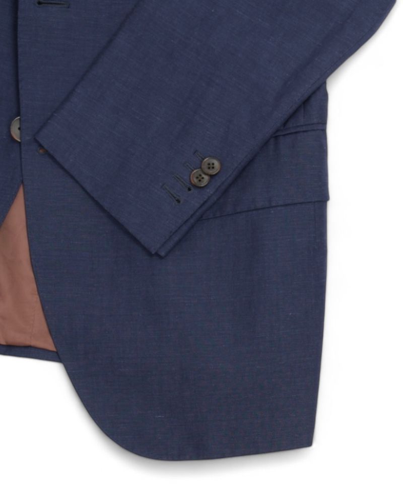 Midnight Blue Wool & Linen Sports Jacket